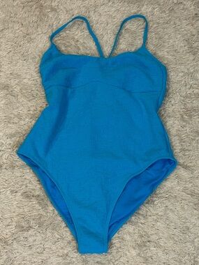 Shade & Shore Bright Blue One-Piece Swimsuit - Large
